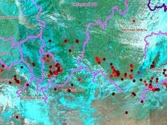 Спутниковая съемка выявила увеличение числа термоточек в РФ за неделю на 50% - до 1,3 тыс